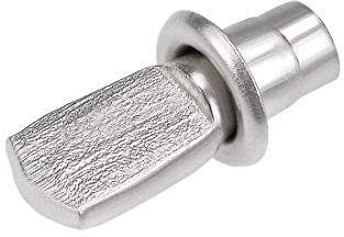 uxcell Lot de 100 chevilles de support d'étagère en forme de cuillère plaqué nickel 5 x 19 mm avec écrous de montage