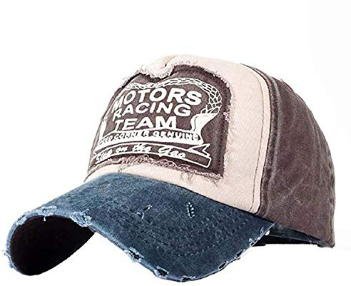 YULOONG Classic Baseball Cap 100% Baumwolle Vintage Washed Denim Dad Hat Verstellbare Größe für Männer Frauen Unisex (Braun B)