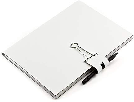 A5 Mind-Papers, revolutionäres X17-Karteikarten-Lernkarten-Box-Konzept! Recyceltes Leder weiß, nachhaltig; Inhalt: Ca. 30 Karten + Sloop + Bleistift! Made in Germany, 17 Jahre Garantie*