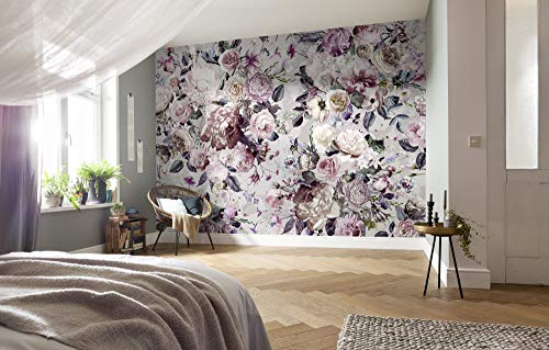 Komar Vlies Fototapete Lovely Blossoms - Größe: 350 x 250 cm - 7 Bahnen, Bahnbreite 50 cm - Tapete, Dekoration, Wandtapete, Blumenmotiv, Schlafzimmer, Romantik - X7-1017