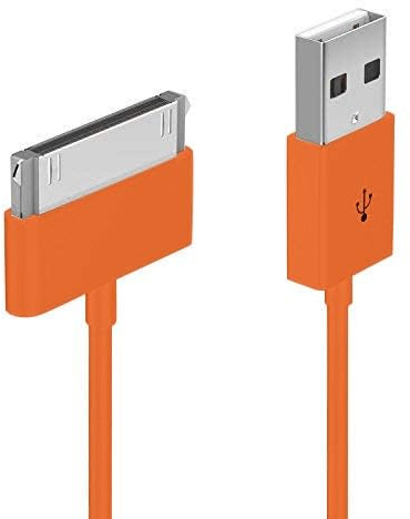 5 Pack Orange USB Sync & Charging Cables for 30-Pin Devices – Compatible with iPod Nano, Touch, Classic, iPhone 3G 3GS 4 4S & iPad 1 2 3 – USB Type-A Data & Charger Leads – 2-in-1 Sync & Charge