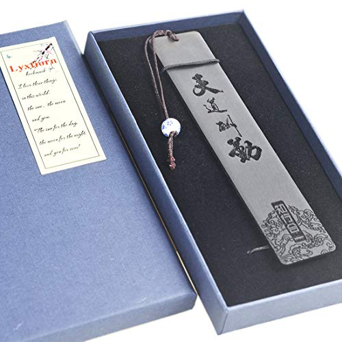 Lyxtiorn Lesezeichen aus Naturholz mit Perlenquaste, personalisierter Seitenmarker für Buchliebhaber, inspirierende Worte: Harte Arbeit zahlt sich aus