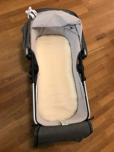 Kaarsgaren Doppelseitige Einlage aus Merinowolle und Bio-Baumwolle für Kinderwagen (Naturfarbe, 36 x 80 cm)