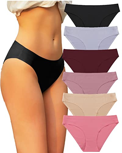 FINETOO Culottes sans Couture Femmes Hipster Culottes Invisibles sous-Vêtements Sexy sous-Vêtements Confortables Bikini Culotte Multiple Pack Lot de 6er XS-XL
