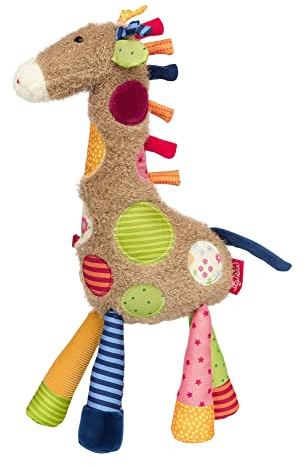 SIGIKID 42837 Stofftier Giraffe Patchwork Sweety Kuscheltier zum Spielen & Schmusen aus weichem Materialmix für Babys und Kinder, Jungen und Mädchen von 0 Monaten bis 8 Jahren Mehrfarbig/Giraffe 36 cm