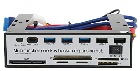 16 TB OTB Deskstop PC Multifunktionales Dashboard Media Frontpanel mit SATA NGFF M.2 Msata SSD, USB C 2 USB3.0 2 USB2.0, Speicherkarte CF M2 MS Speicherkartenschnittstelle für Wins