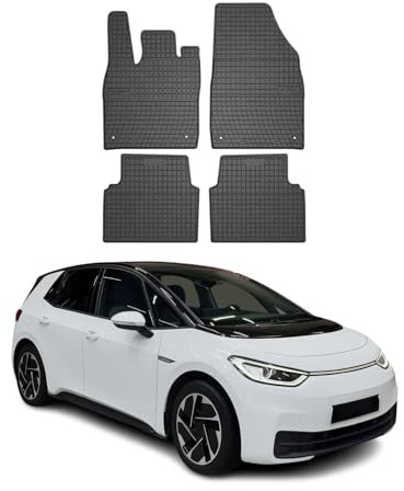 OMAC Fußmatten für VW ID.3 2020-2026 Gummi 4tlg Schwarz | Automatten, Gummimatten, Allwetter, Antirutsch, fahrzeugspezifisches Produkt, wasserdicht