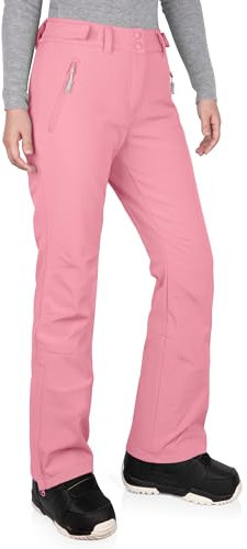 33,000ft Pantalon de ski imperméable pour femme - Softshell - Doublure en polaire - Pantalon thermique pour la randonnée - Pour ski, trekking, randonnée, rose, 20 (29'' inseam)