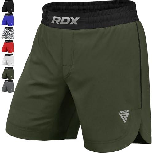 RDX MMA Shorts for Training and Kick Boxing, Trunks for Bodybuilding Cage Fighting Muay Thai BJJ Grappling and Combat Sports, Adult & Kids Workout Clothing Inner Pocket and Drawstring for Martial Arts