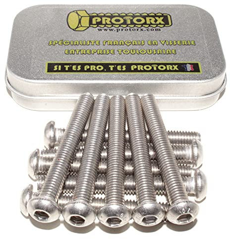 Vis Inox Tête Bombee Six Pans Creux M6 x 50mm : Boite 10pcs (TBHC) | À Métaux Hexagonale - Acier Inoxydable Metal A2 | Visserie Quincaillerie Bricolage Réparation Pour Usage Exterieur-Interieur