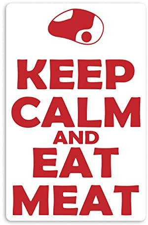 2 x 10 cm Carnivore Diet Vinyl-Aufkleber – Keep Calm Eat Meat Sticker #70645
