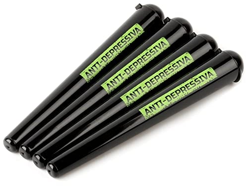 avibes® 4 x ANTI DEPRESSIVA Joint Hülle Joint-Hüllen Tube Transporthülle Set Plastik Pillendose Geruchsdicht Wasserdicht
