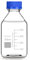 stonylab Graduated Storage Bottles with GL45 Screw Cap, 500 ml Glass Clear Round Lab Reagent Media Storage Bottles with Blue Screw Cap, 1 Pack