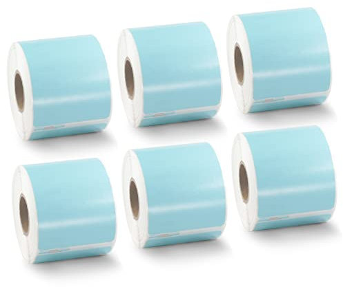 BETCKEY - 6 Große Rollen Blau Versandetiketten Kompatibel mit DYMO 99014(S0722430), 54mm x 101mm, 1440 Farbige Etiketten für LabelWriter 450, 4XL NICHT passend 550 oder 5XL