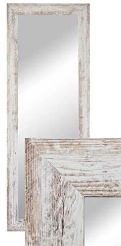 BD ART Wandspiegel Dekorativ Garderobenspiegel Ganzkörperspiegel 150x50cm Weiße Kiefer