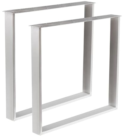 HOLZWERK24 Tischgestell aus Metall, Tischgestell Edelstahl (B700 x T80 x H700 mm) Stahl Tischkufen, Modell TUG403-700