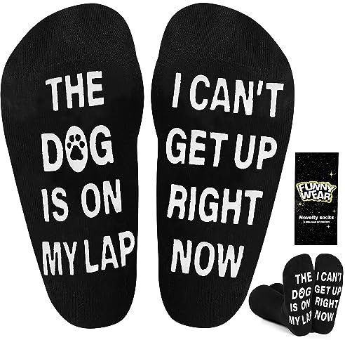 BISOUSOX Dog Lovers Gifts for Dad Men Novelty Socks Fathers Funny Socks Cotton Christmas Novelty Gifts for Men Size 6-11