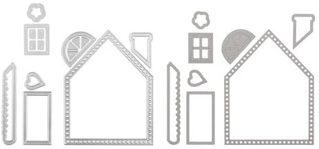 Stanzenshop Stanzschablone Haus mit Deko, Rauchfang, Fenster, Tür, Stanzformen, Schablonen, Scrapbooking, Kartenherstellung, DIY, Prägeschablonen, Papierkarten, Cutting Dies