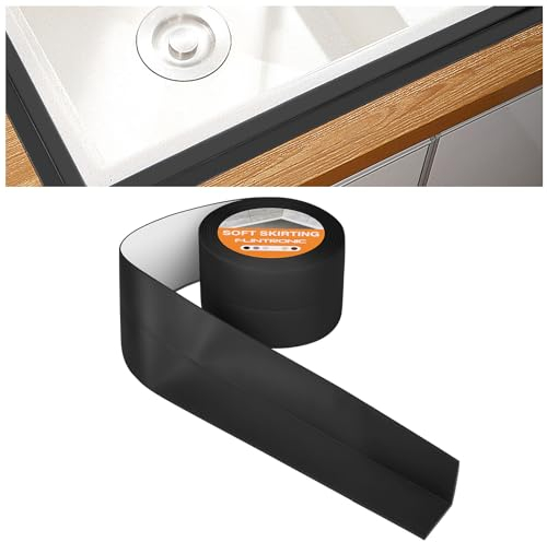 flintronic Weichsockelleiste, Weichsockelleiste Selbstklebend für Küche und Badezimmer, Selbstklebende Abschlussleiste aus PVC, flexible Knickleiste - Fugendichtungsband