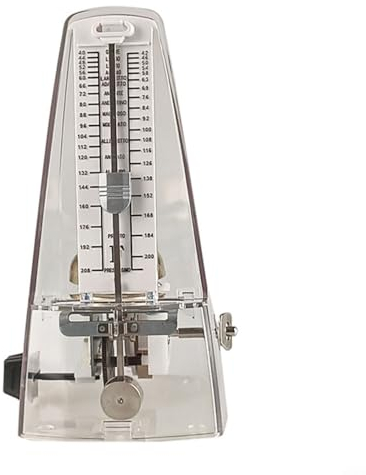 HpLive Mechanisches Metronom mit Glocke, konisches Design, transparente Farbe, ideal für Gitarre, Bass, Violine, Klavier (transparent)