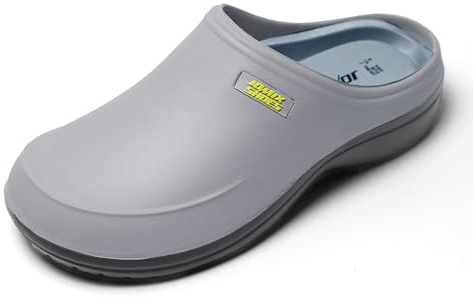 JOMIX Zuecos Sanitarios Hombre con Plantillas Extraíbles para Trabajo en Hospital, Cocina, Jardín - Zapatillas Ortopédicas Clogs, Gris, 42 EU