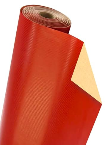 Papier cadeau kraft Rouge de qualité supérieure - 70cm x 20m - grande longueur format économique (Rouge)