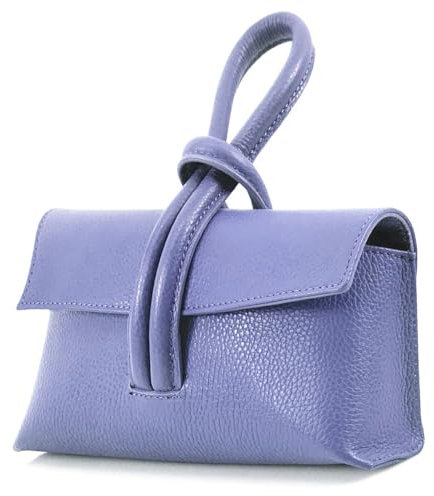 LeahWard Women's Leather Clutch Bag With Loop Handle (Lilac)