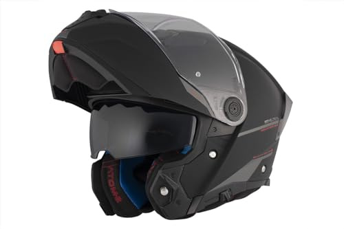 MT Motorradhelm, modulares Klappvisier, Atom 2, Mattschwarz
