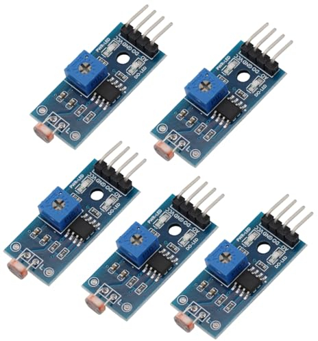 Heevhas 5PCS 4 Pin Fotowiderstand Sensor Lichterkennung Fotowiderstandsmodul Lichtsensor Lichtdetektor Modul mit Digitalem Ausgang