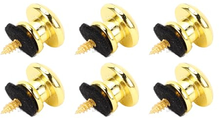 Gitarrengurt-Endstifte, 6 Stück, Glatt, Langlebig, Gitarrengurt-Knopf für Bassgitarre für Klassische Gitarre (GOLD)