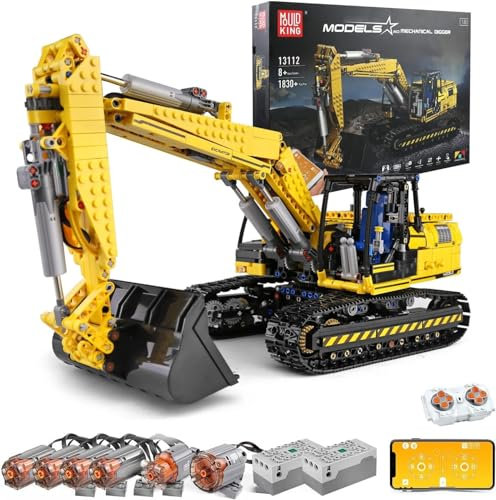 Mould King 13112 RC excavatrice garçon Construction Set, 1830 Blocs de Construction app télécommande Camion modèle de véhicule d'ingénierie, Stem Enfants ingénierie Jouets