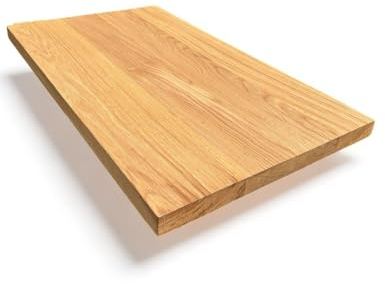 WestTree Eiche Tischplatte, 100x100cm, Naturton, 4cm stark, geölt, quadratisch, für Küche & Esszimmer