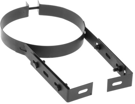 Black Chimney Pipe Bracket & Liner Clamp - Sturdy Household Hanger & Wall Support for Chimney Pipes
