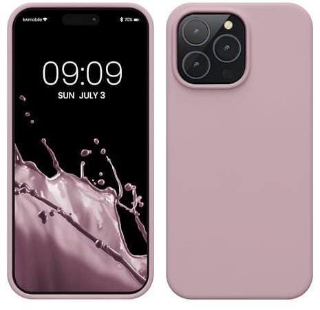 kwmobile Case for iPhone 14 Pro Max Case - Slim Soft TPU Silicone Cover - Works with Wireless Charging - Mauve