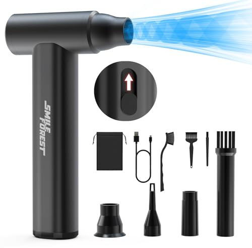 Dépoussiéreur électrique à air comprimé 130 000 tr/min, ventilateur turbo, ventilateur de séchage, souffleur d'air réglable pour clavier, extérieur, PC, voiture, lit gonflable et nettoyage de la