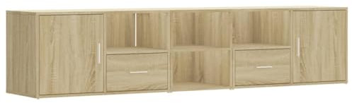 vidaXL Eckregal, Eckschrank 2 Montagemöglichkeiten, Schrank mit Stauraum, Aufbewahrungsschrank Vitrine für Wohnzimmer, Sonoma-Eiche Holzwerkstoff