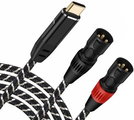 NCGGY USB C to XLR Male Audio Cable,USB C to Dual XLR Male Output Stereo Cable Converter Adaptere,USB C Connection Active Speaker,Power Amplifier,Mixer Console,etc 1.5M