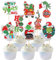 Xsstarmi 32 Pack Grinch Christmas Cupcake Toppers Double Sided Printed Cupcake Picks Drink Up Cake Decorations for Merry Christmas Holiday Theme Birthday Party Supplies