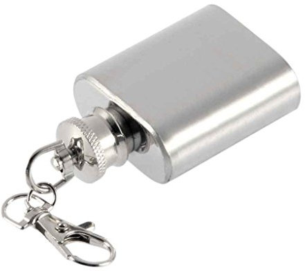 Portable 1Oz Mini Stainless Steel Hip Flask Alcohol Flagon with Keychain Wine Pot