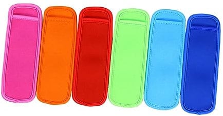 MOLUCKFU 6 Stück Neopren Eisstielhüllen Stockhalter für Eisstiele und Joghurt Riegel Wiederverwendbar für Kinder und Erwachsene