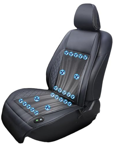 CUCUKAKA Siège Ventilé, 12v/24v avec 24 Ventilateurs, 3 Vitesses Réglables de Vent Siège De Voiture Rafraîchissante Siège Ventilé pour Voitures, SUV, camions,Black-24V