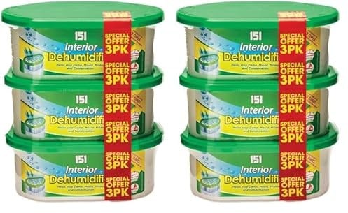 151 INTERIOR DEHUMIDIFIER 3 X 250ML PACKS FRAGRANCE FREE,3x250ml (Pack of 2)
