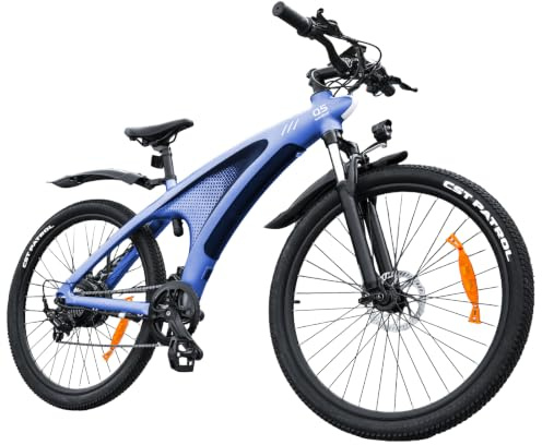 HX Q5 Shark Bici Elettrica Uomo,27.5 bicicletta elettrica per Città e Off-Road, 48V 13/20A,Autonomia di 100 km, Ammortizzatore Regolabile, Mountain E bike con Freno a Disco Idraulico