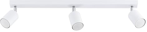 KAR LIGHTING Spotbalken 3-flammig Weiß – schwenkbarer Deckenstrahler, Deckenlampe & LED Deckenleuchte aus Metall – GU10 Strahler für Küche, Wohnzimmer, Flur – modern & LED geeignet