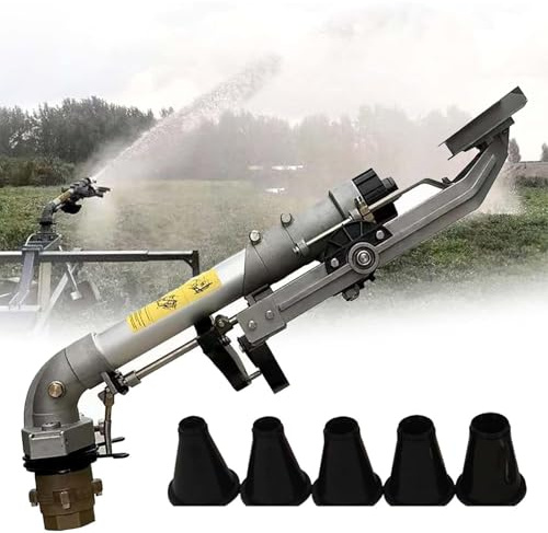 Automatic Rain Gun Sprinkler, 360° Rotary Large Area Irrigation Spray, Adjustable 24°/44° Nozzle for Farm Irrigation