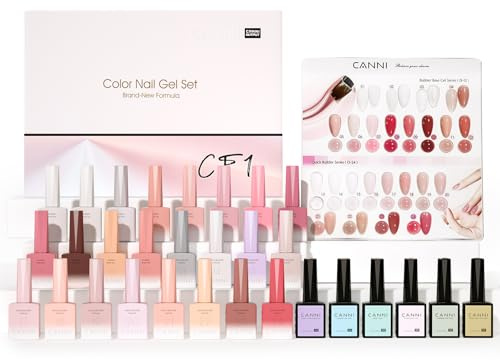 CANNI Quick Builder Nail Gel Set für Nägel 24 Farben 9ml Aufbaugel