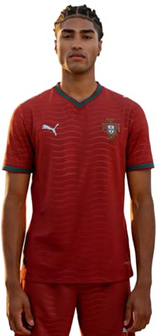 PUMA Mens Portugal Authentic Home Shirt World Cup 2026 Red/Green L