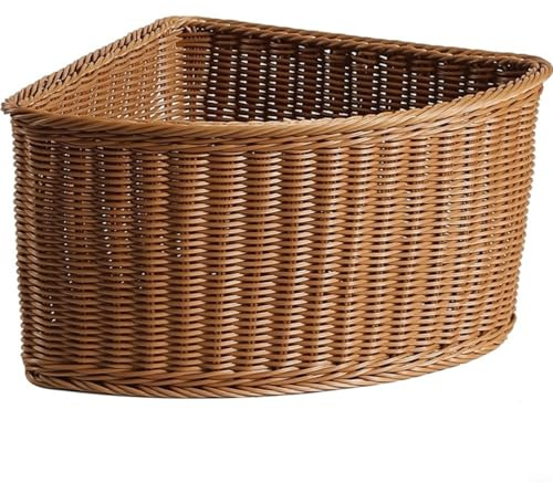 EffiFish Aufbewahrungskorb, halbrunde Eck-Aufbewahrungsbox mit modernem, stilvollem Design, PES-Material, leicht zu reinigen, für Kleidung, Bücher und Kleinteile, 36 x 18 x 16 cm (mittel)