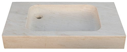 Biscottini Vasque à Poser Salle de Bain 89x52x13 cm | Lavabo Salle de Bain Made in Italy | Lavabo WC en marbre