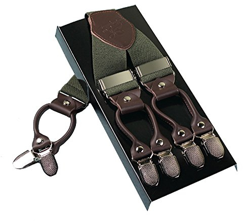 KANGDAI Hosenträger für Herren Breit Y Style 3.5 CM Mit Sehr 6 Starke Metall Clip Durable Elastic Verstellbare Hosenträger Geschenkbox für Herren und Damen